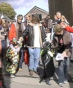 kids dressed as clowns